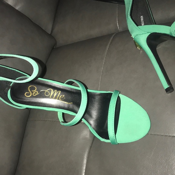 Green Strappy Heels - Picture 2 of 3